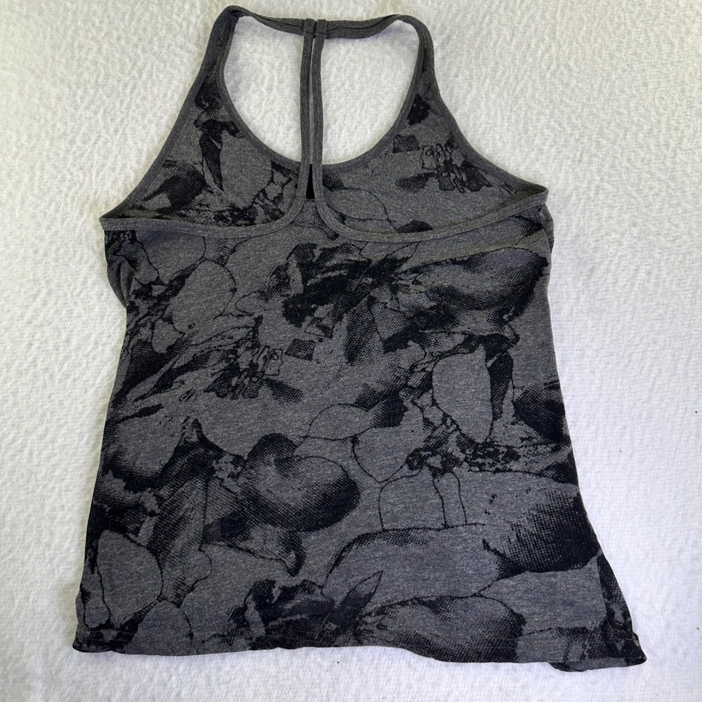 Old Navy Active Tank Top Womens M Gray Go-Dry Racerback Abstract Print Loose Gym